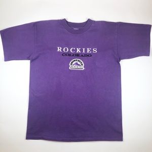 Vintage Colorado Rockies Stitched Logo T shirt